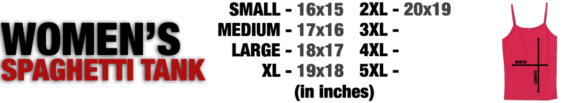 womens regular spaghetti tank sizing chart